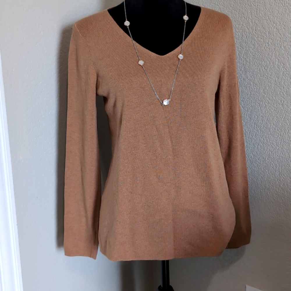 COPY - NWOT Talbot's Tan Green Sweater sz M